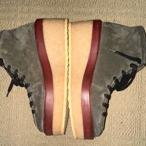 9.5 Pierre Hardy shoe boot olive green suede; new in box; extra shoe strings